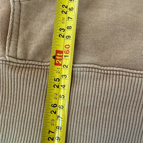 Aerie oversized Brown and Tan Full Zip Up Hoodie Size Large EB1 - Picture 4 of 5